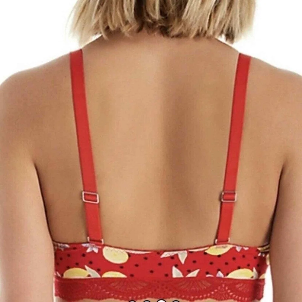 Free People Red Cherry Combo Mari Bralette New‎ With Tags Small